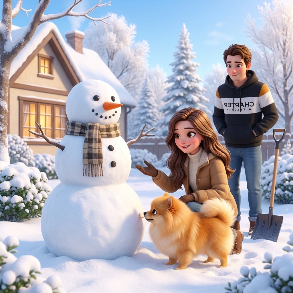 Ein kalter Freund aus Schnee